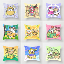 可爱卡通线条小狗抱枕套卡通送人礼物汽车椅子沙发靠枕腰枕靠垫