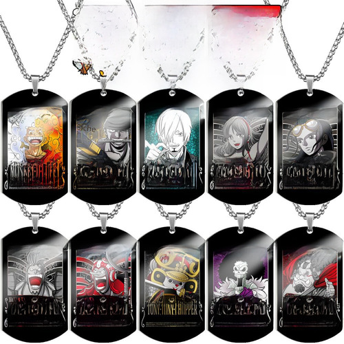 海贼王航海王路飞30亿悬赏令通缉令太阳神尼卡彩印不锈钢项链狗牌