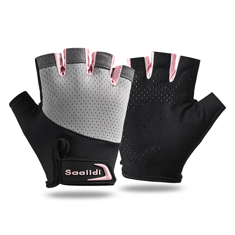 Guantes de Ciclismo de Medio Dedo de Malla Transpirable Antideslizante para Deportes