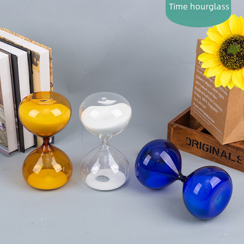 Colorful glass hourglass minimalist decor home TV stand accessory office computer desk modern ornament