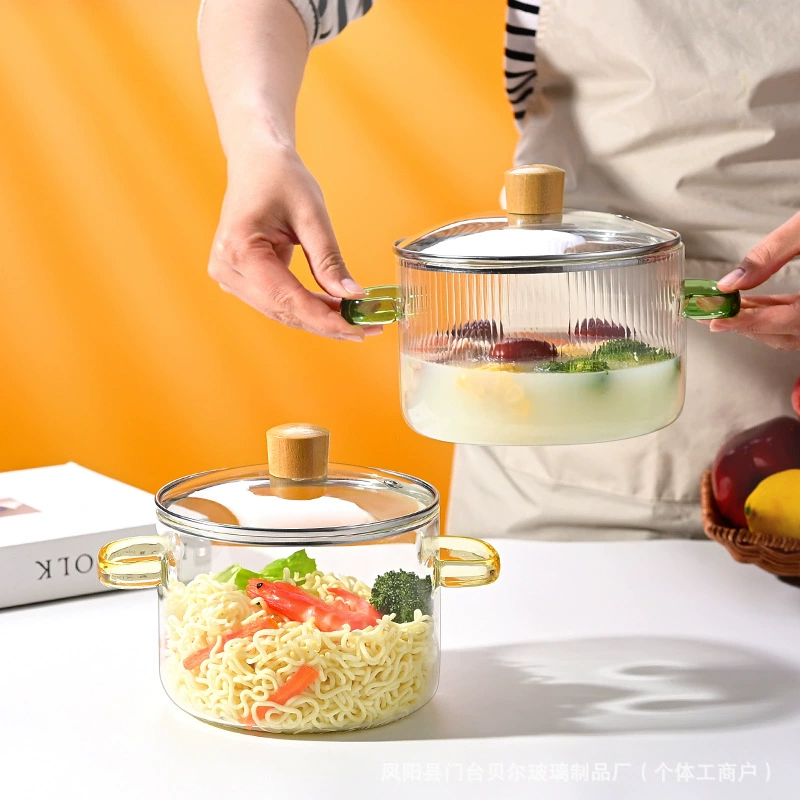 Высокотемпературный стеклянный горшок для говяжего/мясного рагу из боросиликатного стекла, универсальная прозрачная пароварка для газовой плиты, жаропрочный, небольшой глиняный горшок, мини-супник