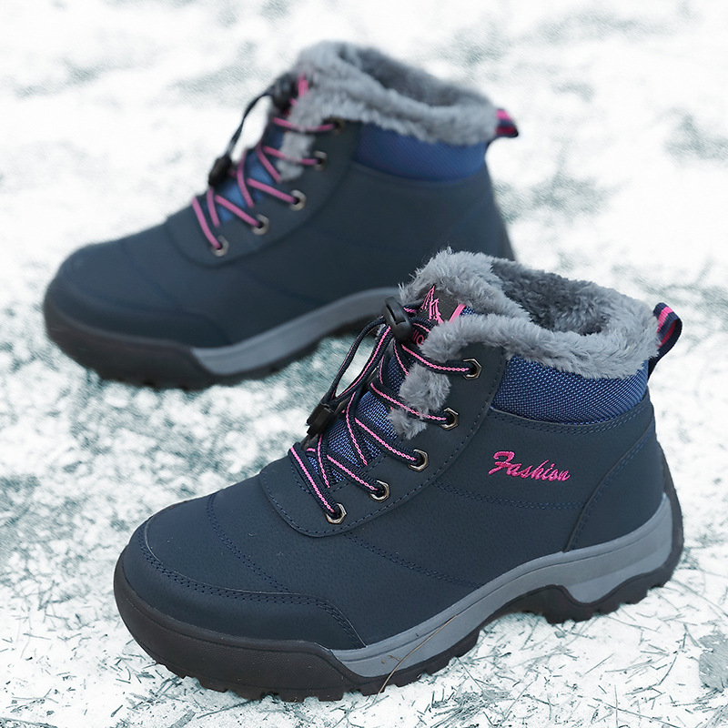 Invierno, botas de nieve de ancianos, zapatos de algodón caliente gruesos, zapatos de abrasión de gran tamaño, zapatos de comercio exterior al aire libre, zapatos de hombre y mujer transfronterizos