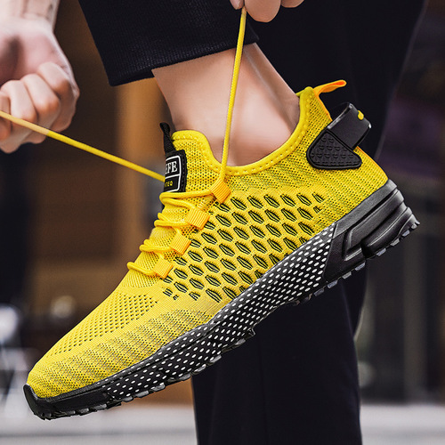 Worker direct supply of men's shoes, men's sports shoes, casual running shoes, Korean style trendy versatile breathable mesh shoes cross-border