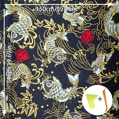 Car interior film embroidery national fashion car stickers - koi-black-15m-05m