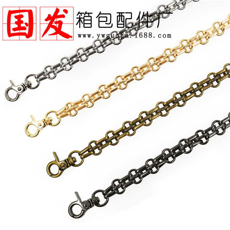 [Nuevo] 65CM 110cm tres filas de cadena con doble botón de langosta de cuatro colores pulsera cadena corta