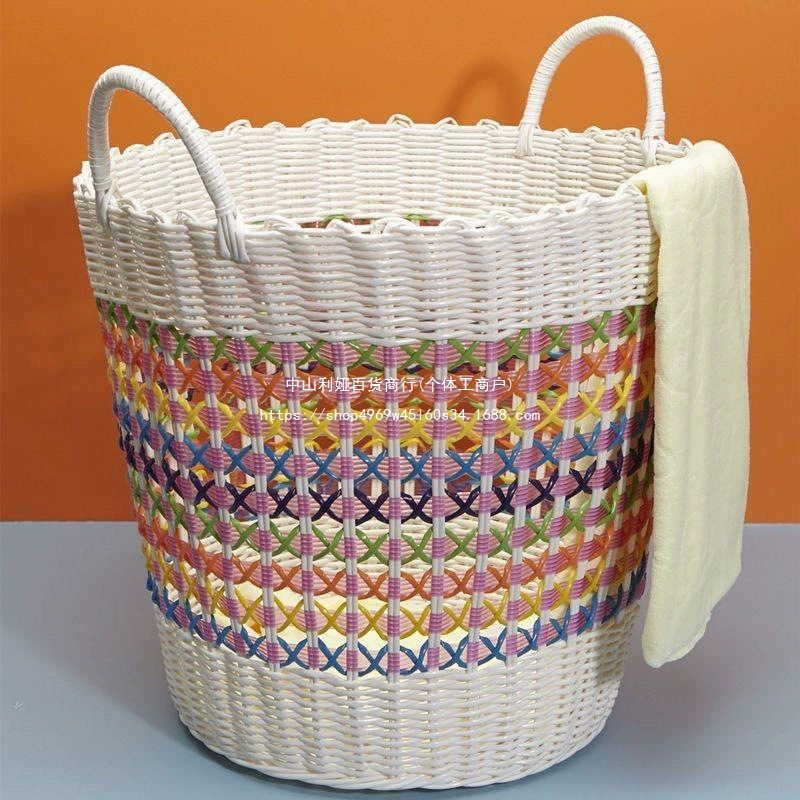 Легкая роскошная корзина для хранения грязной одежды, корзина для белья, синяя коробка из ротанга для одежды и игрушек, бытовая корзина для одежды в стиле интернет-знаменитостей