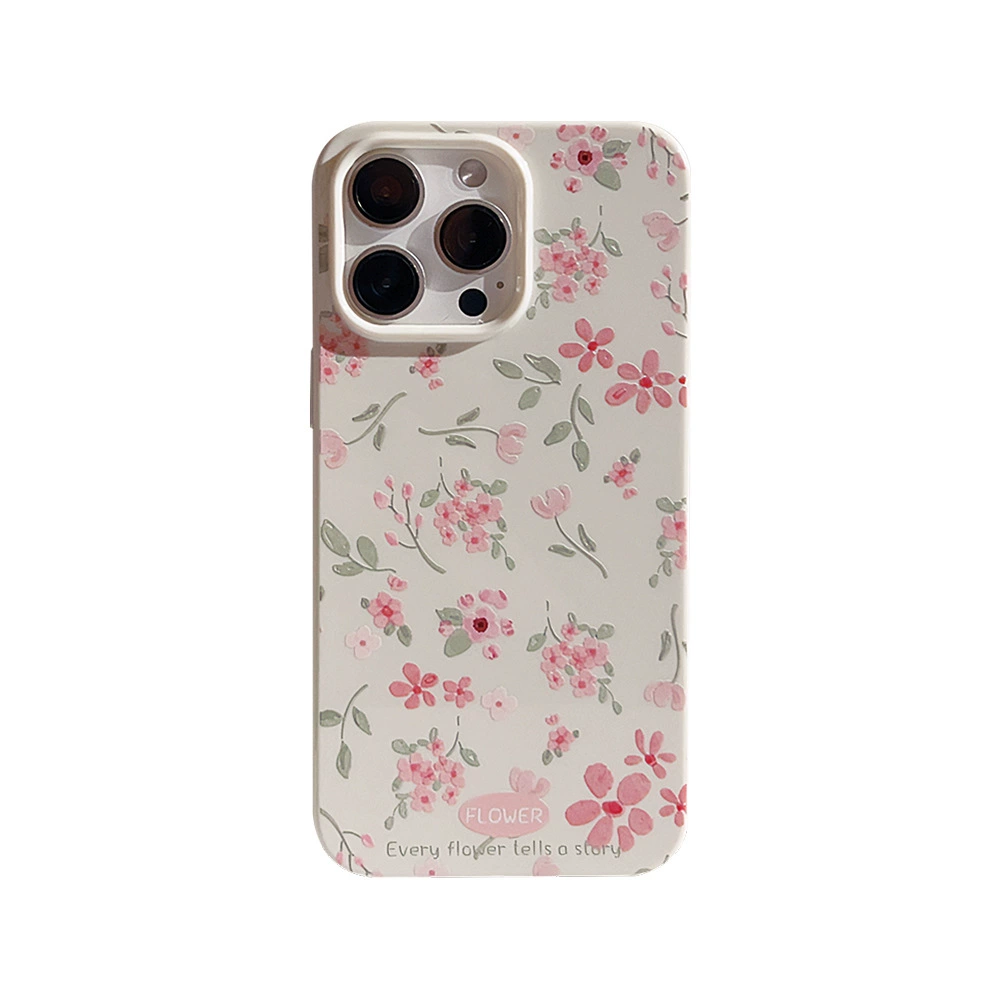 Чехол для телефона (Apple iPhone 15) с floral принтом, защита от падений, узкий 0.025 кг