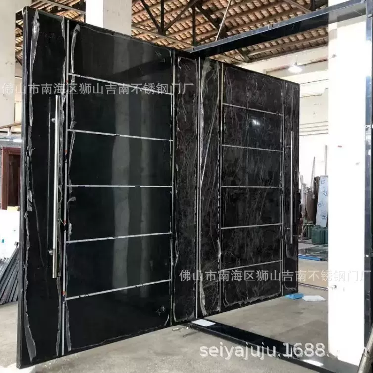 外贸出口不锈钢中轴旋转大门