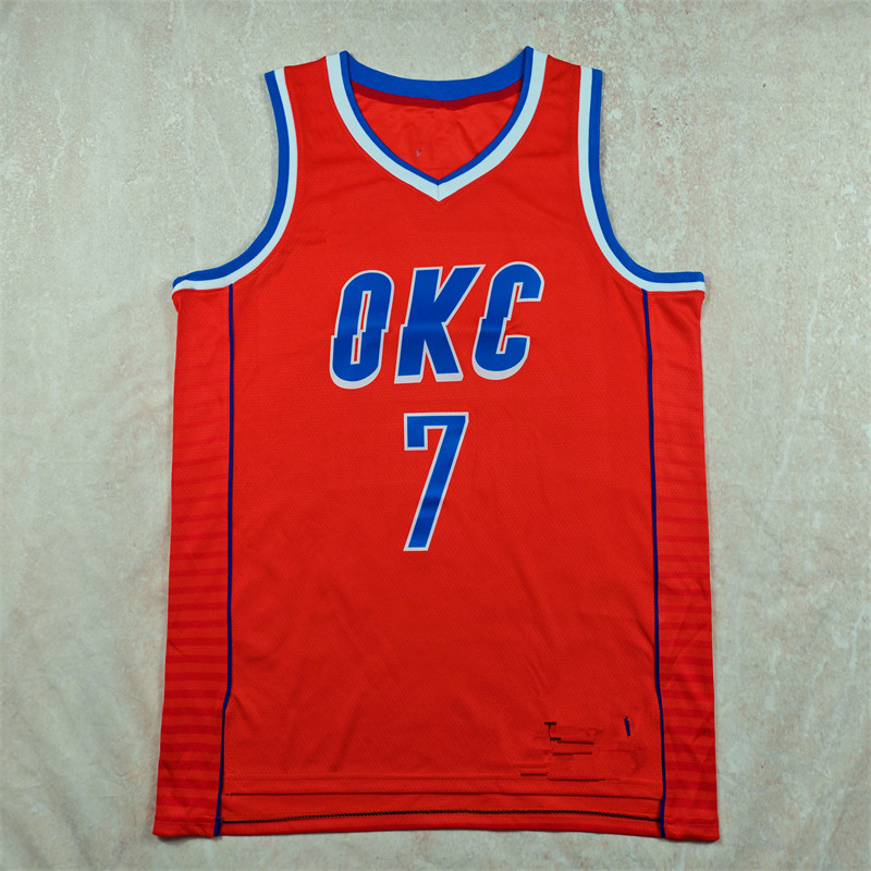 Heat-Pressed 25Th Season Thunder Jersey No. 7 Export Single Piece Dropshipping Chet Holmgren Chet Holmgren