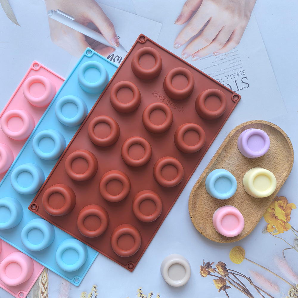 15 tapones 535 molde de silicona de chocolate DIY molde de decoración de galletas de pastel molde de pudín de hielo