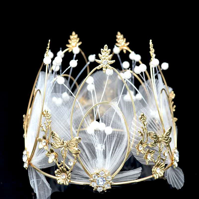 新款皇冠网纱蛋糕装饰摆件生日烘焙布置装扮用品蛋糕装饰|ms