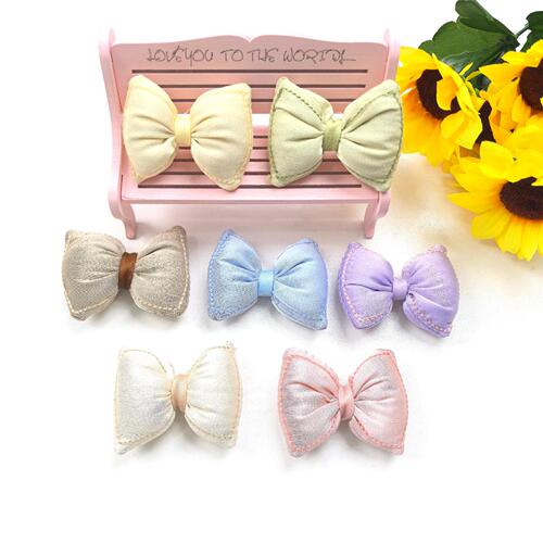 DIY Bow Accessories: Fabric-Crafted, Cotton-Padded Bow Components—Satin Pillow Bows for Clothing & Hair Decorations