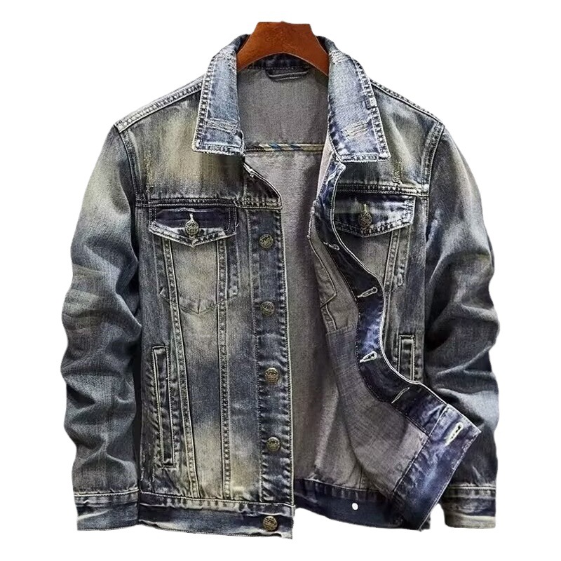 2024春秋新商品メンズデニムジャケット韓国版百合修身カジュアルジャケットメンズ服上着餃子