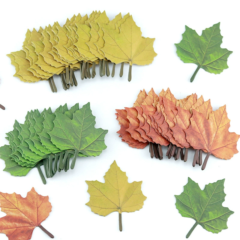 Maple leaf, sticker, base realistic note on wall