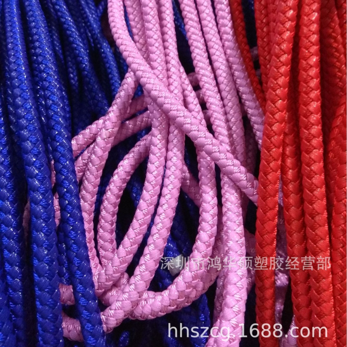 批发多彩编织麻花皮绳 服装皮革夹线编织绳 PU双色编织包芯圆绳