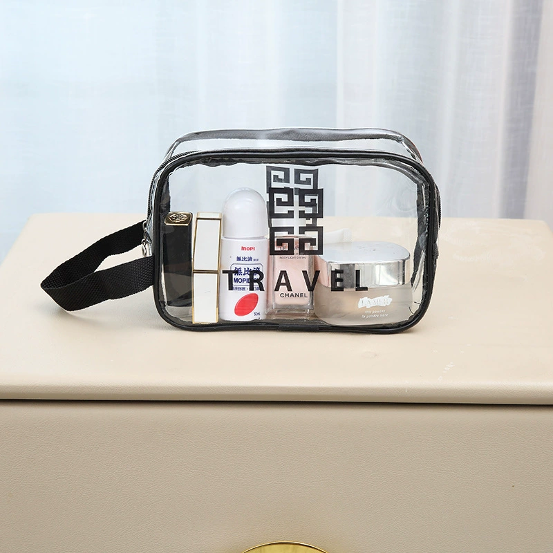 Transparent waterproof storage system, handheld cosmetic bag, set, 3 piece set