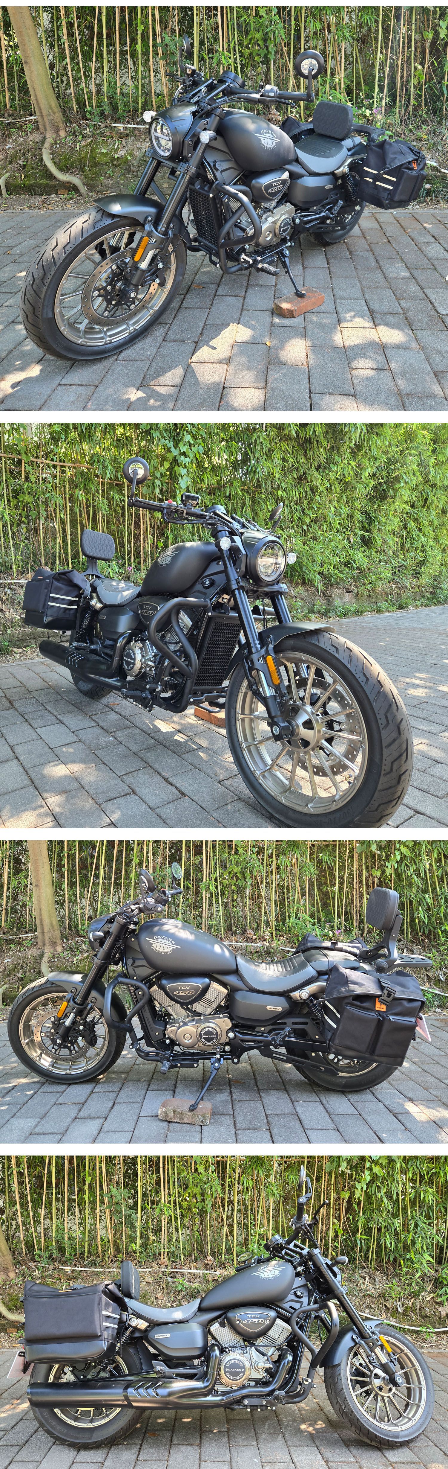 Suitable for Dayang Tcv450 Carbon Steel Guardrail Foldableing Backrest Leather Side Bag Canvas Side Bag Tail Box Bag Modification Accessories