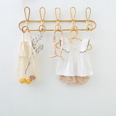 Summer 2023 Instagram Baby Sleeveless Round Neck Top + Checkered Bread Pants + Headband Girl Baby Three-Piece Set