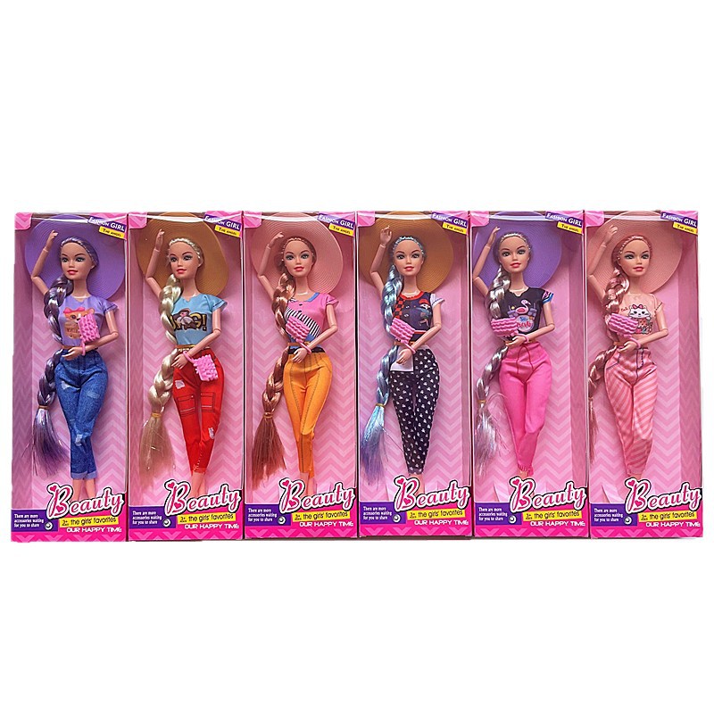 Cabello largo de alta calidad 12 articulaciones Le Le muñeca Barbie Jeans caja de juego juguetes para niñas europeas y americanas transfronterizas