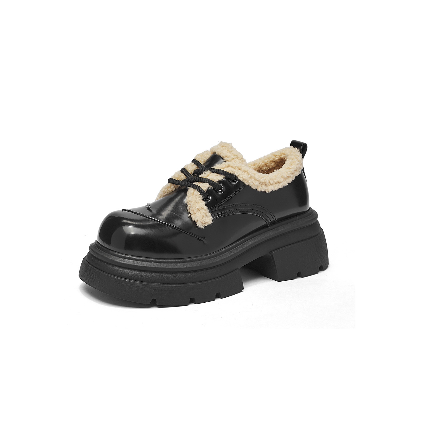 Zapatos de Lefour de Deng Xiaoping 2026 nuevos zapatos de algodón casuales de estilo británico de primavera con suela gruesa