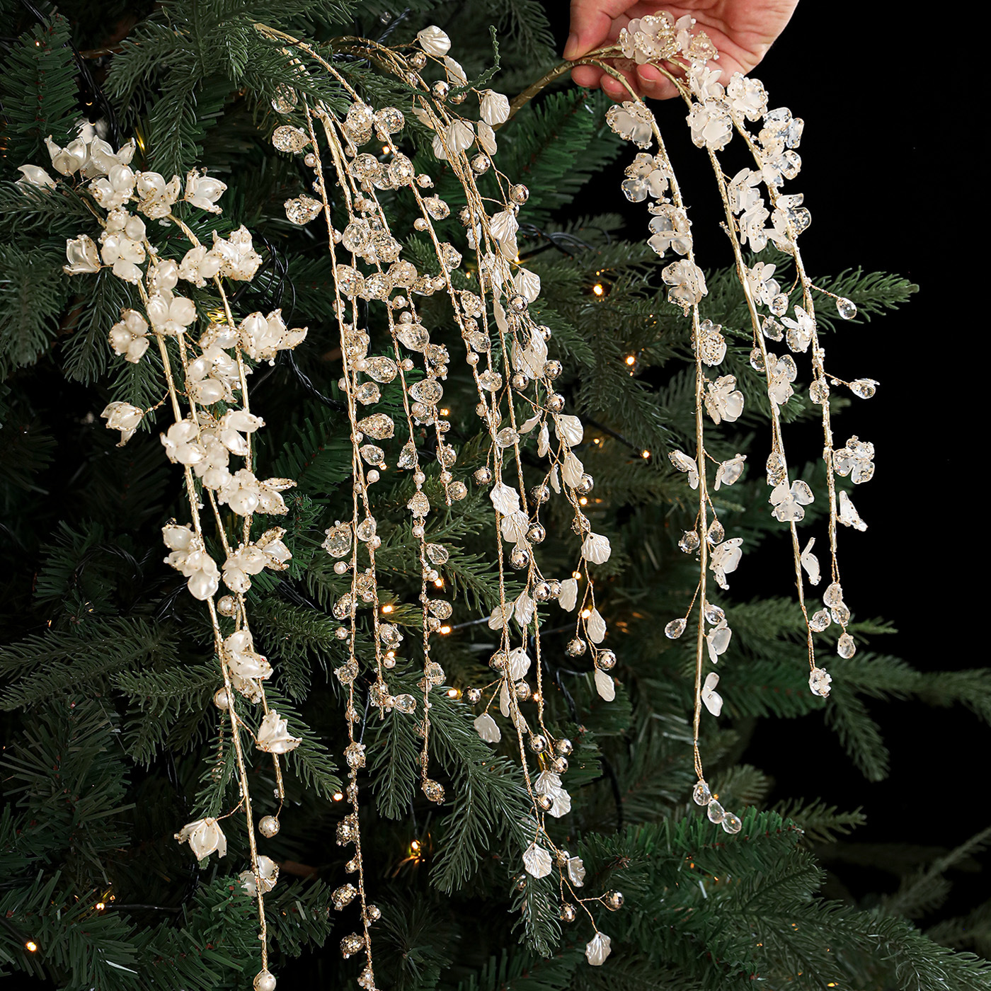 Nuevo acrílico de Navidad blanco de cristal polvo adhesivo árbol de Navidad atmósfera creativa de polvo adhesivo decorativo