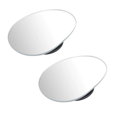 Car Reversing Rearview Auxiliary Blind Spot Mirror, High-Definition Edge-Cut Glass, 360-Degree Oval Frameless Small Round Mirror for Vehicles (Large field of view rear view auxiliary mirror) - dm-129