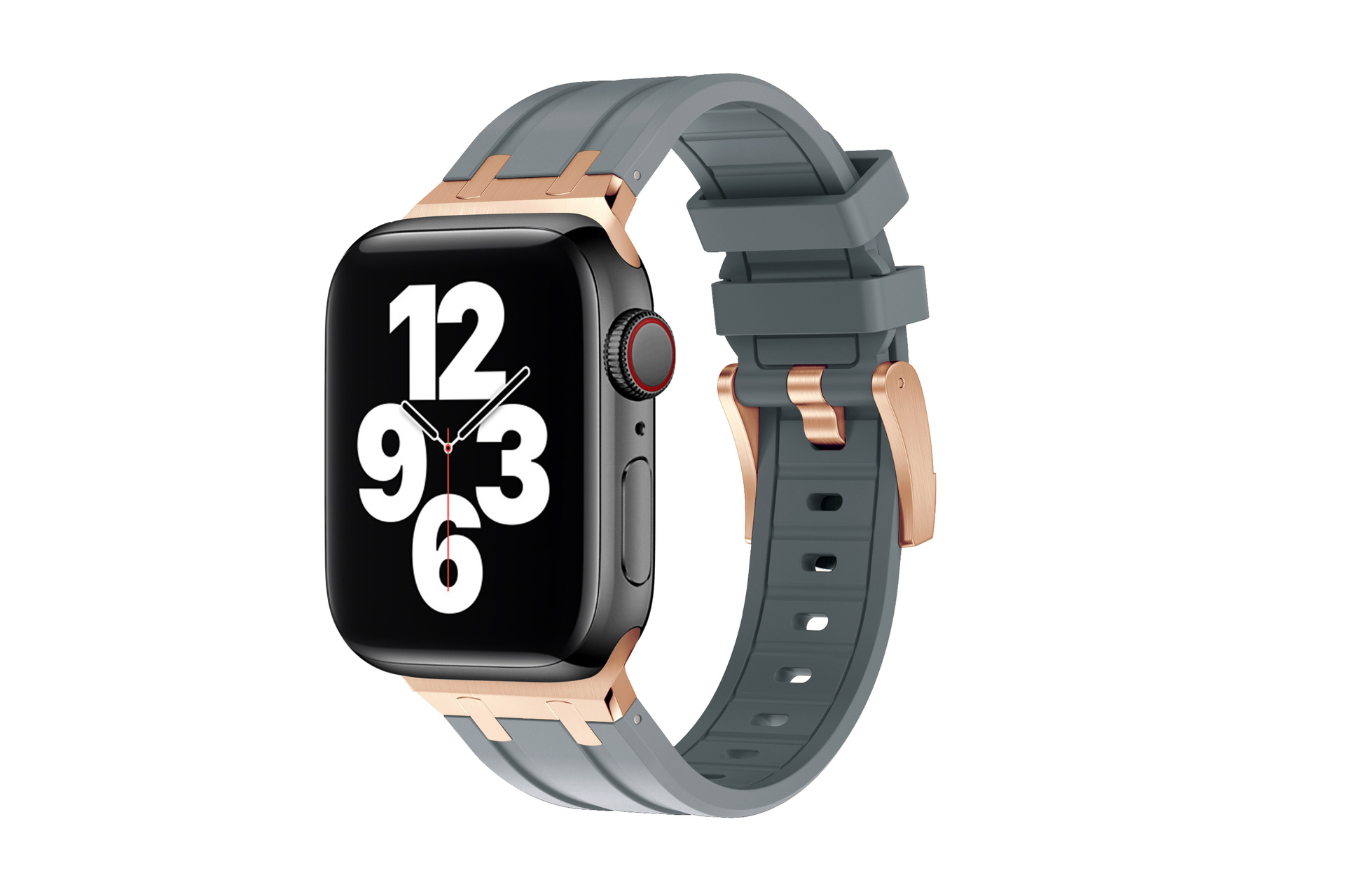 En stock para Apple Watch correa de silicona líquida cabeza de acero inoxidable Ultra Correa
