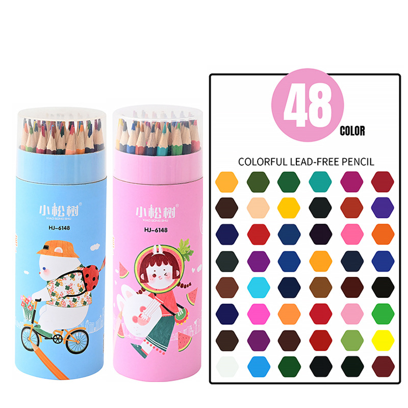 Los niños dibujan un conjunto de lápiz de color de barril multicolor para dibujos de dibujos animados lindos aceites de plomo de color image 11