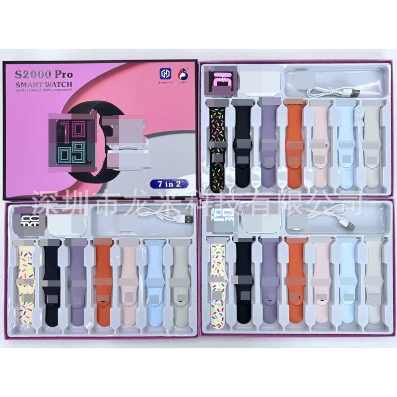 S2000Pro Smart Watch Brand New Series10 Multi Strap 7+1 Sports Pedometer Watch Cross-Border Hot Model S2000Pro Smart Watch Brand New Series10 Multi Strap 7+1 Sports Pedometer Watch Cross-Border Hot Model