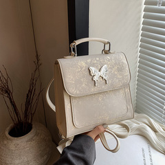 小眾設計百搭休閒手提包2024新款韓版蝴蝶結雙肩包純色多背單肩包