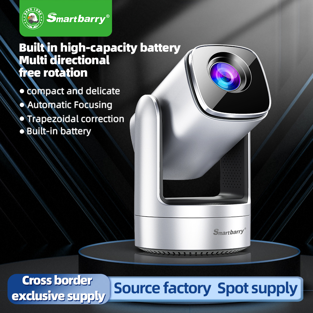 Sınır Ötesi 4K Açık Hava Projektörü Yerleşik Pil WiFi HD Android Akıllı Projector