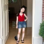 露背夏季女童新款背心