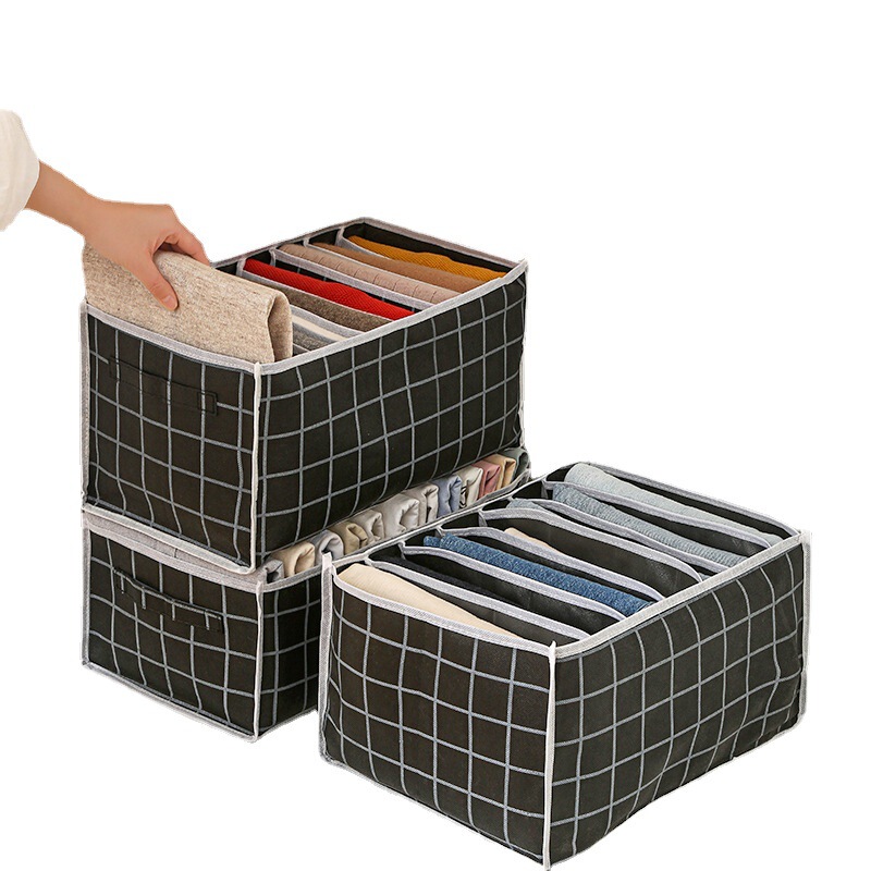 Household bedroom storage artifact Denim pants sweater shirt storage box dormitory thickened compartment storage box Household bedroom storage artifact Denim pants sweater shirt storage box dormitory thickened compartment storage box