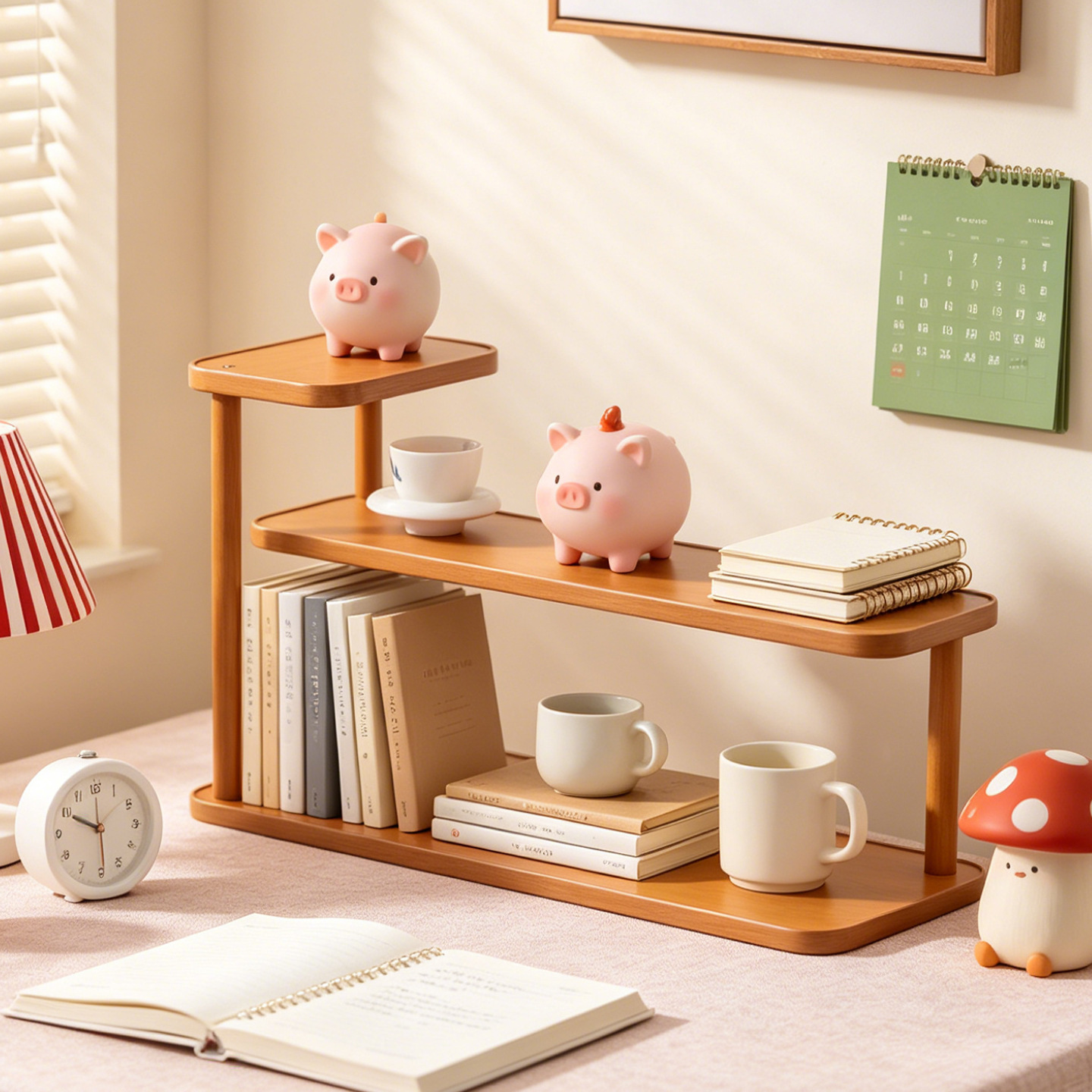Cup Holder Rack for Dining Table Countertop, Small Multi-Layer Storage Rack for Office Workstation, Tea Set and Cup Display Stand