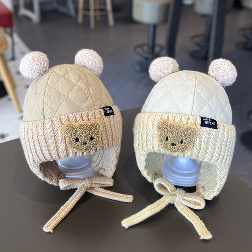 Baby hat autumn and winter style for boys and girls cute bear ear protection hat winter baby head warm Lei Feng hat winter