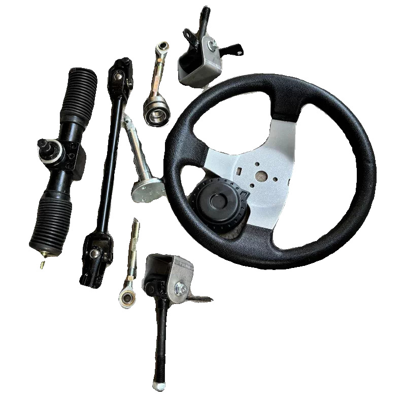 Four-wheel electric motorcycle kart accessories: aluminum steering gear, steering linkage, ball joint, and steering knuckle for beach vehicles