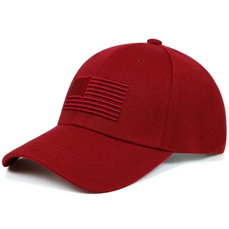 Nouvelle casquette de baseball de couleur unie pour la protection solaire en extérieur, casquette à bec de canard avec drapeau américain, chapeau de sport décontracté_voghion.com