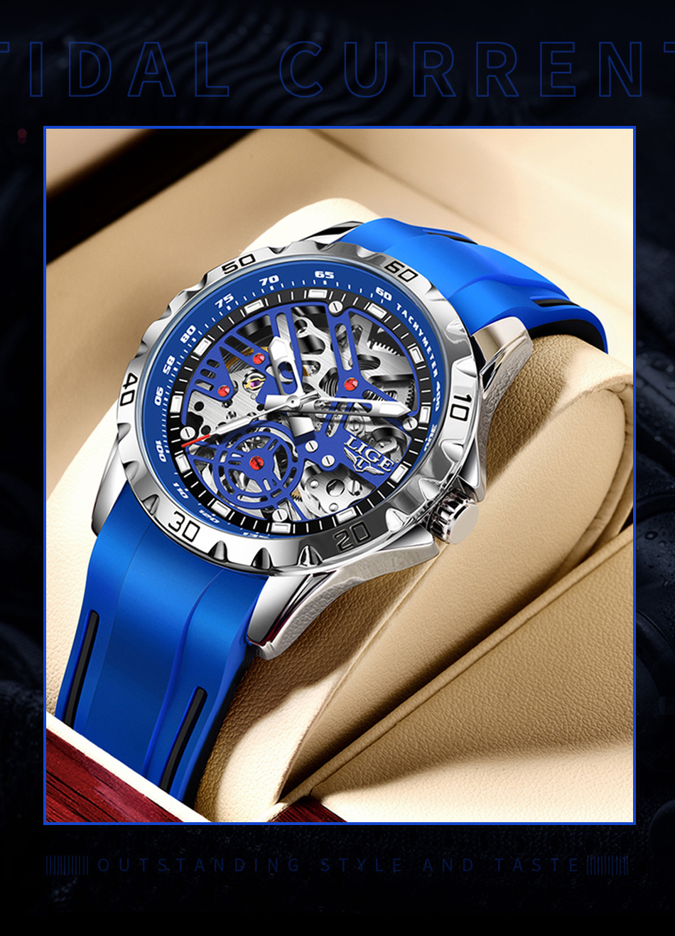 Men's Automatic Mechanical Watch Skeleton Luminous Waterproof_voghion.com
