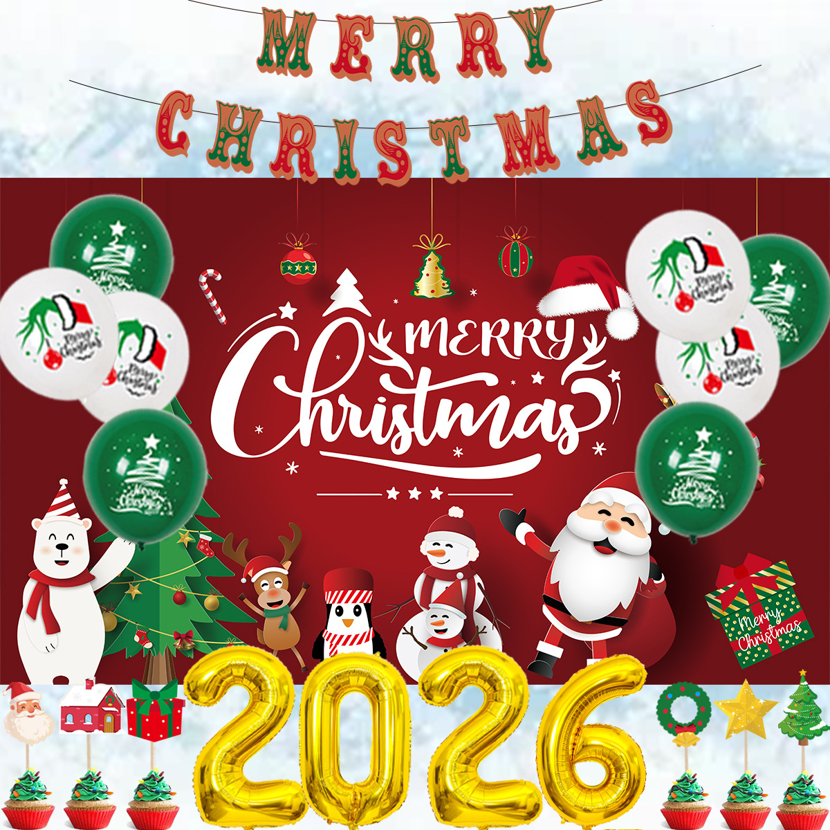 Amazon Navidad tema globo traje 12 pulgadas Navidad impreso látex globo traje decoración suministros