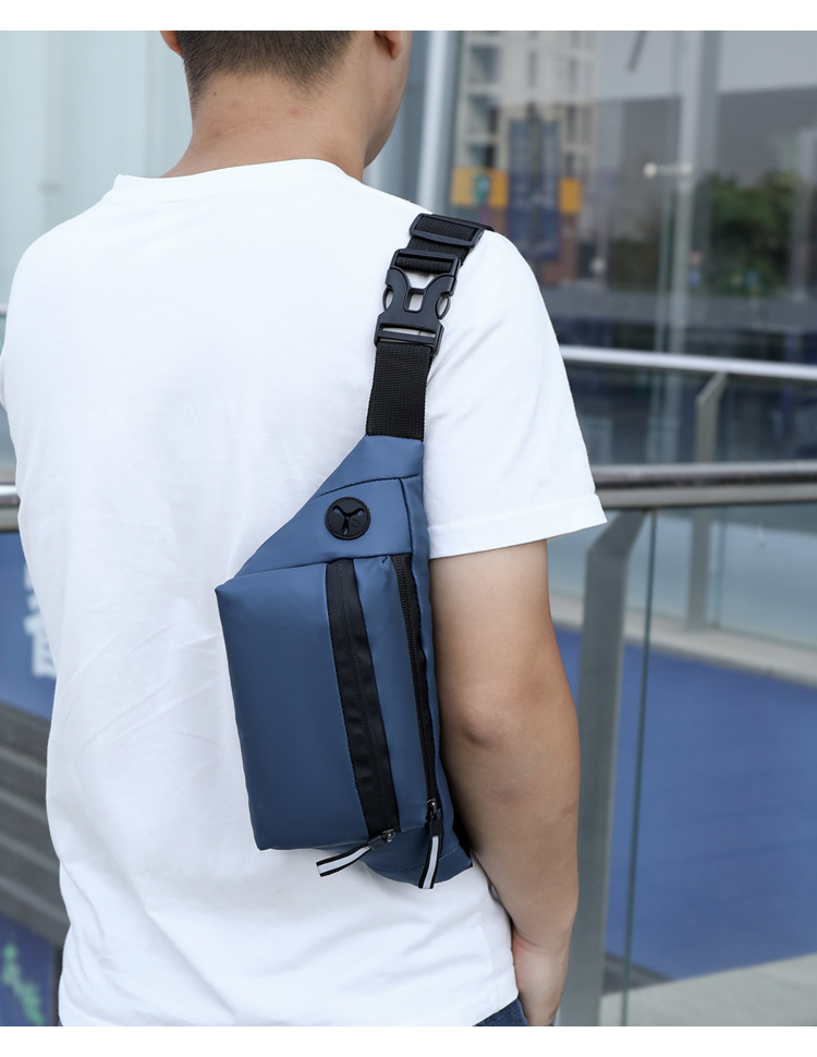 Fanny Pack Bags Type Casual, Daily, Sports Occasion Men's Solid Color Oxford Cloth Zipper Fanny Pack