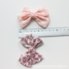 Small cloth with bow, hairgrip, multicoloured accessory, floral print