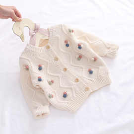 包邮女童春装新款洋气外套纯棉宝宝针织衫儿童毛线衣毛衫婴儿毛衣