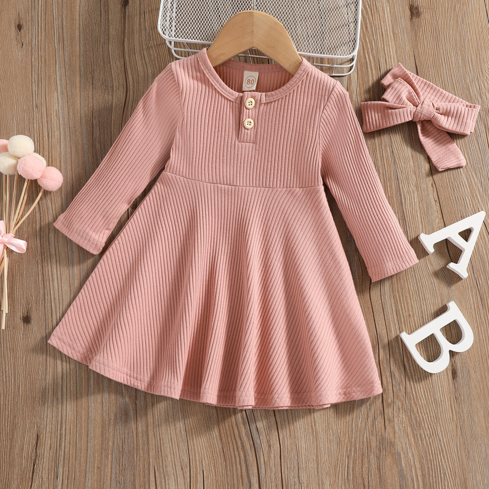 Casual Solid Color Cotton Girls Dresses display picture 2