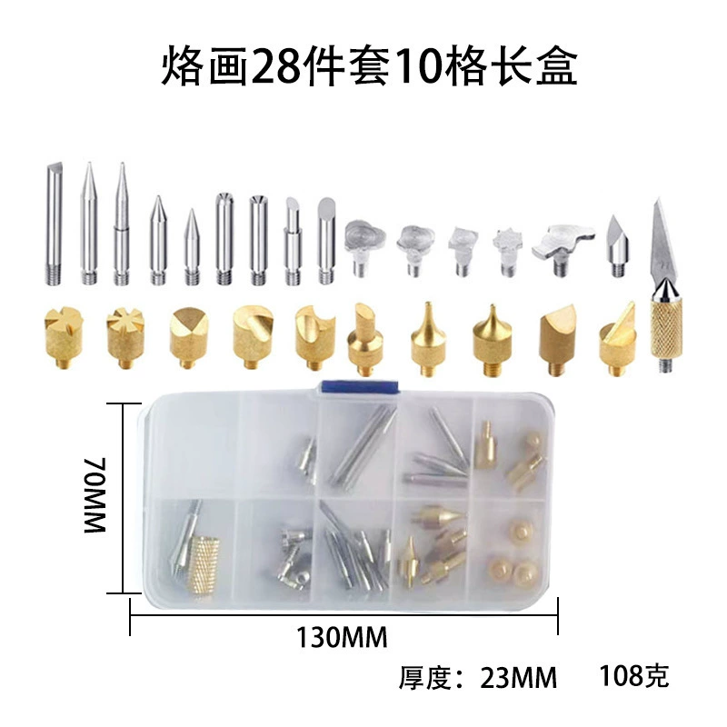 Pyrography & soldering adapter kit, brass tips, M4/M5 adapters, multi‑piece sets up to 311 pcs