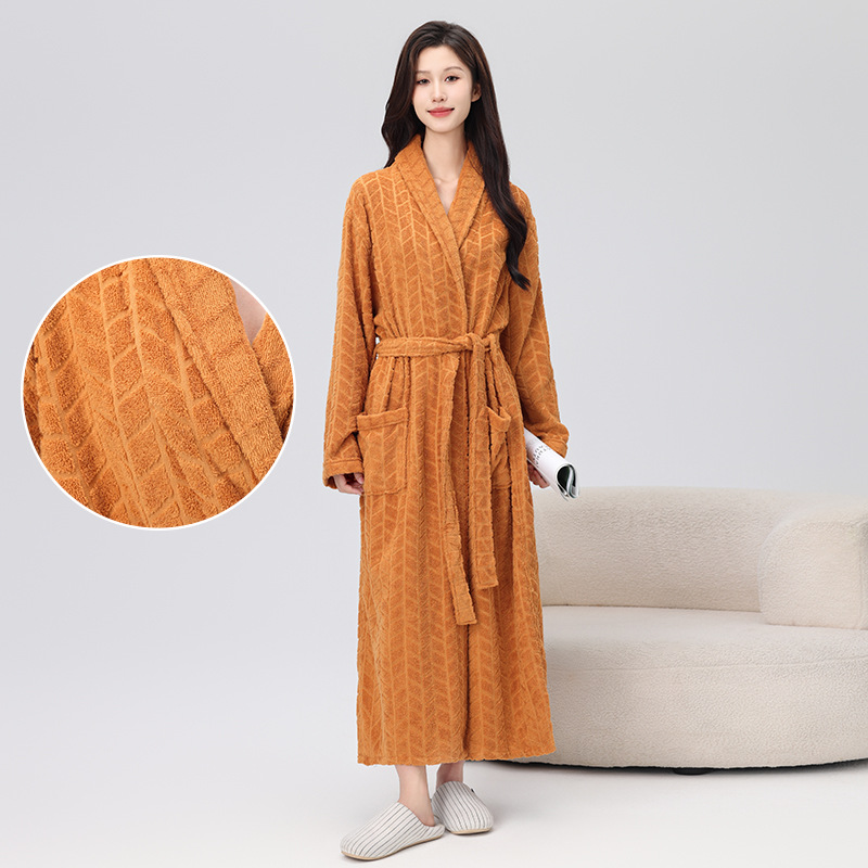 수건 소재 긴 목욕 가운 호텔 커플 잠옷 남성과 여성의 흡수성 빠른 건조 목욕 가운 사계절 겨울 교차-머리카락 세대
