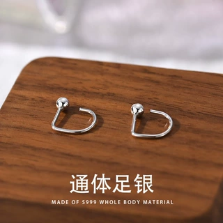 999银圆珠豆豆耳钩耳环女养耳洞简约时尚精致ins风耳钉耳饰