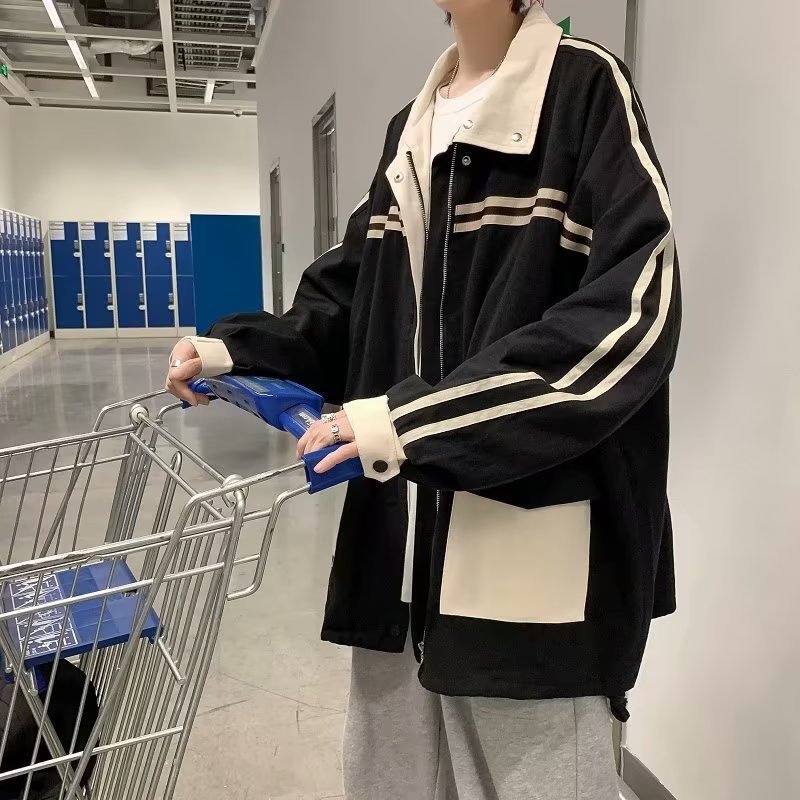 가을 의류 학생 의류 올 매치 INS 재킷 가을 캐주얼 남성 의류 남성 봄 가을 패션 커플 일본 자켓