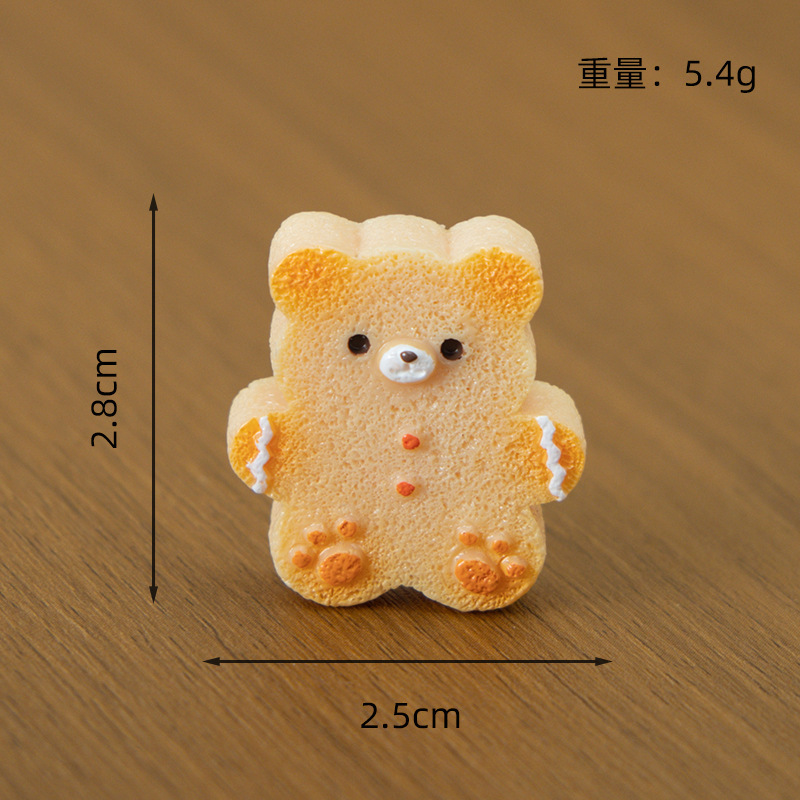 新しいマイクロ風景クマビスケットホーム食品とおもちゃの装飾品デスクトップクマ樹脂工芸品小さな装飾品|undefined