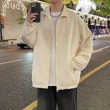 新款式港风夹克男外穿防寒休闲立领中学生宽松简约百搭冲锋衣热销