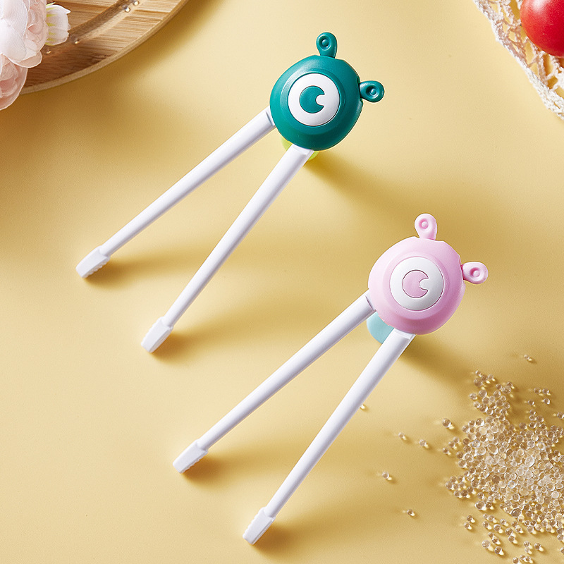 Portable cartoon children's chopsticks Tiger Mouth learning chopsticks training chopsticks baby food supplement feeding eating tableware factory direct sales